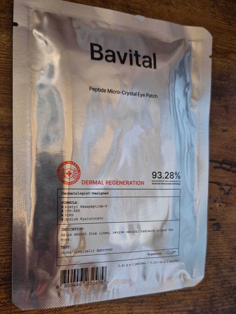 2 Avita Silver Peptide Micro-Crystal Eye Patchs Nwt